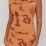 Irene Column Silhouette Maxi Dress Apricot