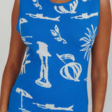 Irene Column Silhouette Maxi Dress Blue