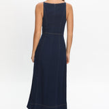 Love's Embrace Button Front Maxi Dress Indigo