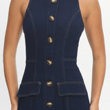 Love's Embrace Button Front Maxi Dress Indigo