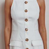Love's Embrace Button Front Mini Dress Milk