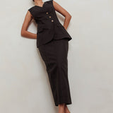 Sweet Treat Column Maxi Skirt Black