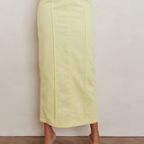 Sweet Treat Column Midi Skirt Lemon
