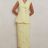 Sweet Treat Column Midi Skirt Lemon