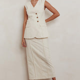 Sweet Treat Column Maxi Skirt Oat