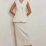 Sweet Treat Column Maxi Skirt Oat