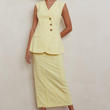 Sweet Treat Sleeveless Top Lemon