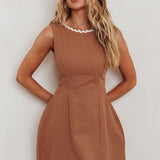 Make You Mine Sleeveless Mini Dress Mocha