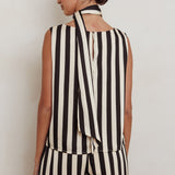 Love Galore Striped Sleeveless Top Black/Beige