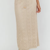 Days Away Crochet Lace Maxi Skirt Sand