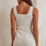 Bethenny Lace Overlay Mini Dress White