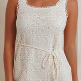 Bethenny Lace Overlay Mini Dress White
