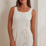 Bethenny Lace Overlay Mini Dress White