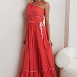 Ballad One-Shoulder Maxi Dress Coral