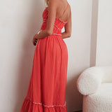 Ballad One-Shoulder Maxi Dress Coral