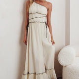 Ballad One-Shoulder Maxi Dress Cream