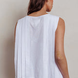 Bettino Sleeveless Tie Front Top White