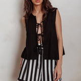 Bettino High-Waisted Shorts Stripe Black/White