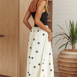 Melbourne Contrast Bodice Maxi Dress Polka Dot Black