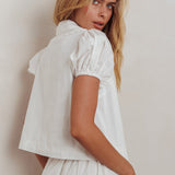 Danessa Tie Front Top White