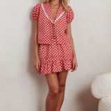 Danessa Tie Front Top Floral Red