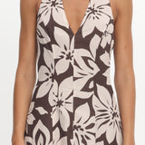 Exhilaration Halterneck Maxi Dress Print Chocolate