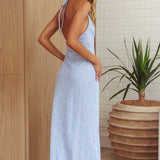 Here For It Halterneck Maxi Dress Blue