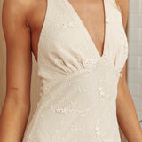Here For It Halterneck Maxi Dress Oat