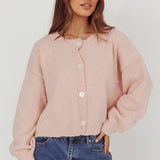 Taking Notes Button Front Cardigan Blush