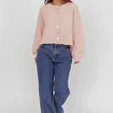 Taking Notes Button Front Cardigan Blush