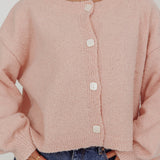 Taking Notes Button Front Cardigan Blush