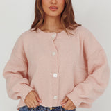 Taking Notes Button Front Cardigan Blush
