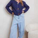 Cindie Chunky Knit Cardigan Navy