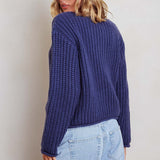 Cindie Chunky Knit Cardigan Navy