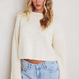 Strasbourg Flared Cuff Drop Shoulder Sweater Cream