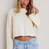 Strasbourg Flared Cuff Drop Shoulder Sweater Cream