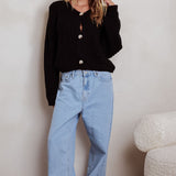 Prime Time Cable Knit Cardigan Black
