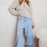 Prime Time Cable Knit Cardigan Oat