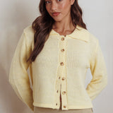 Margaret Button-Up Knit Cardigan Butter