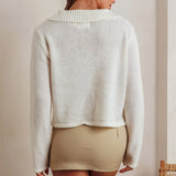 Margaret Button-Up Knit Cardigan Milk