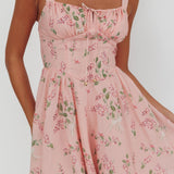 Seen The Light Tie Bust Mini Dress Floral Blush