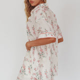 Catherina Ric-Rac Trim Mini Skirt Floral Pink