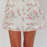 Catherina Ric-Rac Trim Mini Skirt Floral Pink