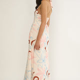 Florie Scoop Neck Halter Maxi Dress Floral