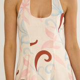 Florie Scoop Neck Halter Maxi Dress Floral