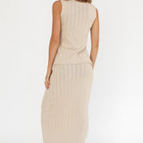 Kimora Ribbed Knit Maxi Skirt Sand