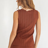 Kimora Sleeveless Knit Top Brown