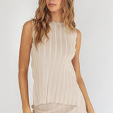 Kimora Sleeveless Knit Top Sand