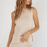 Kimora Sleeveless Knit Top Sand