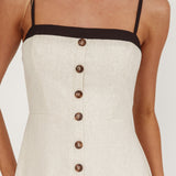 Sailing Away Button Front Maxi Dress Oat